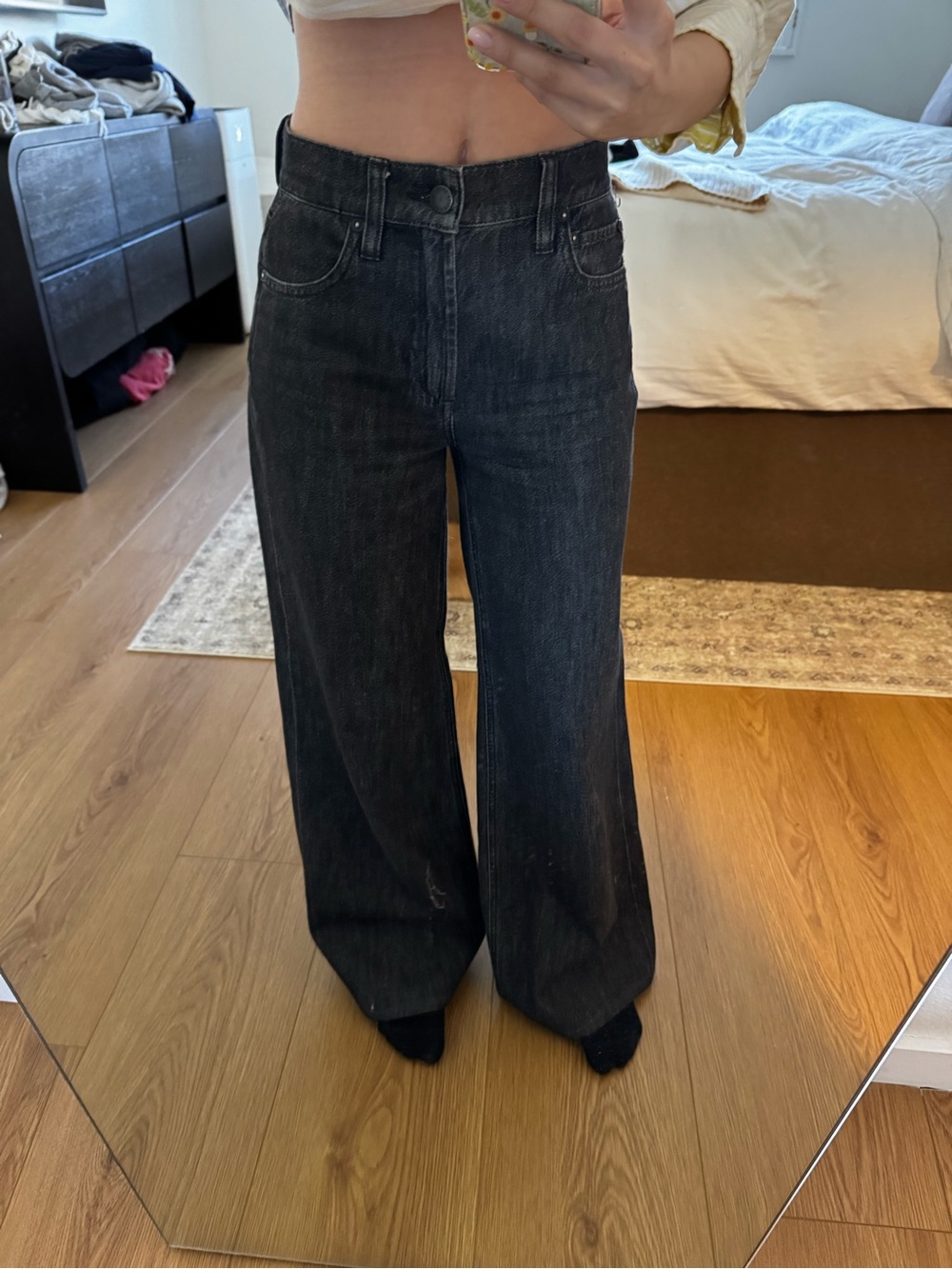 Alice & Olivia High-Rise Wide Leg Jeans